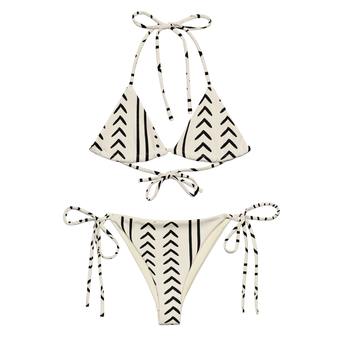 Mudcloth Print Recycled String Bikini