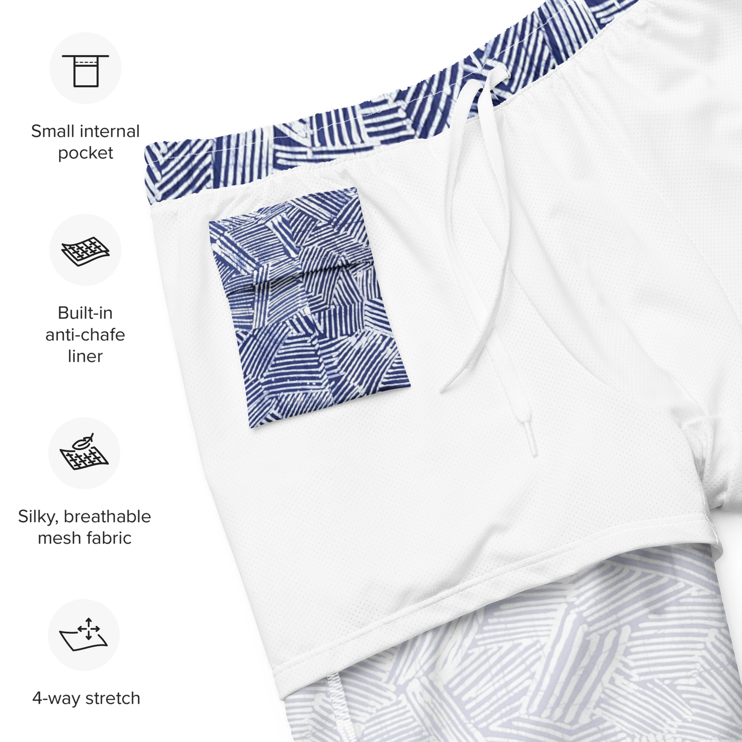 Blue Hatch Batik Print Recycled Swim Trunks