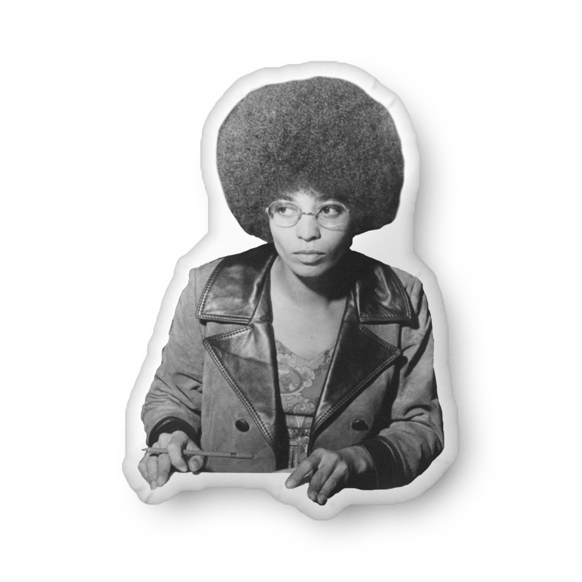 Angela Davis Shaped Pillow