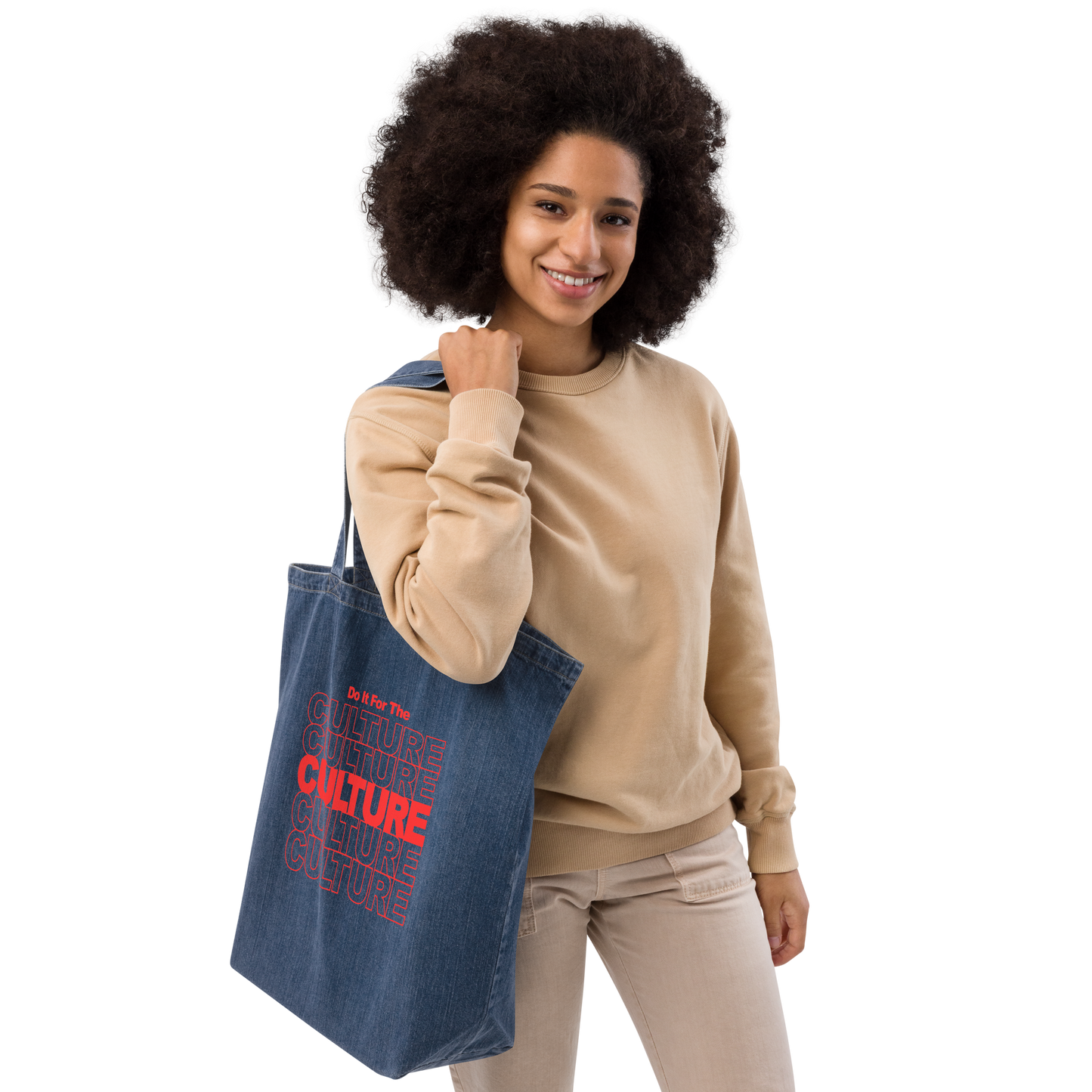 Do It For The Culture Organic Denim Tote Bag