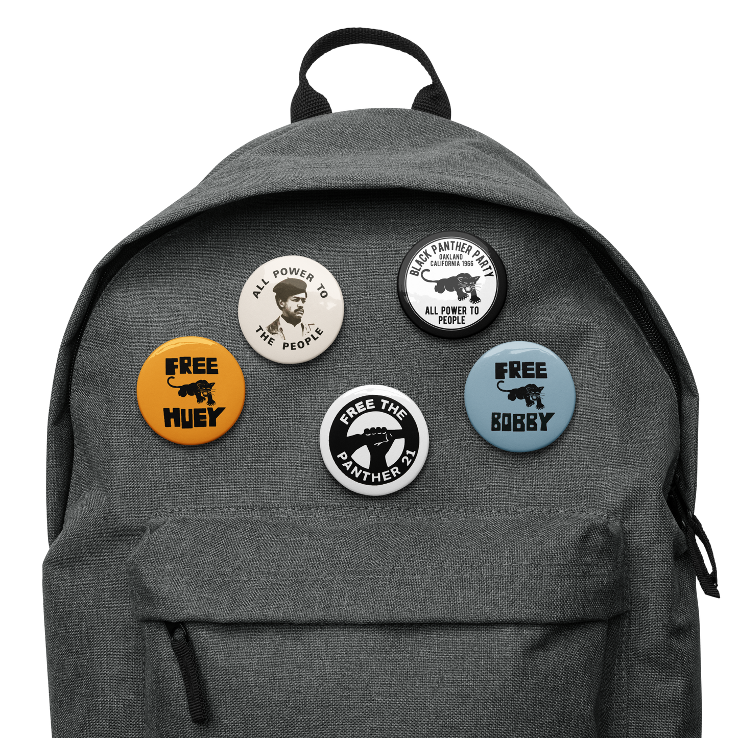 Vintage Black Panther Party Pin-back Buttons (Set of 5)