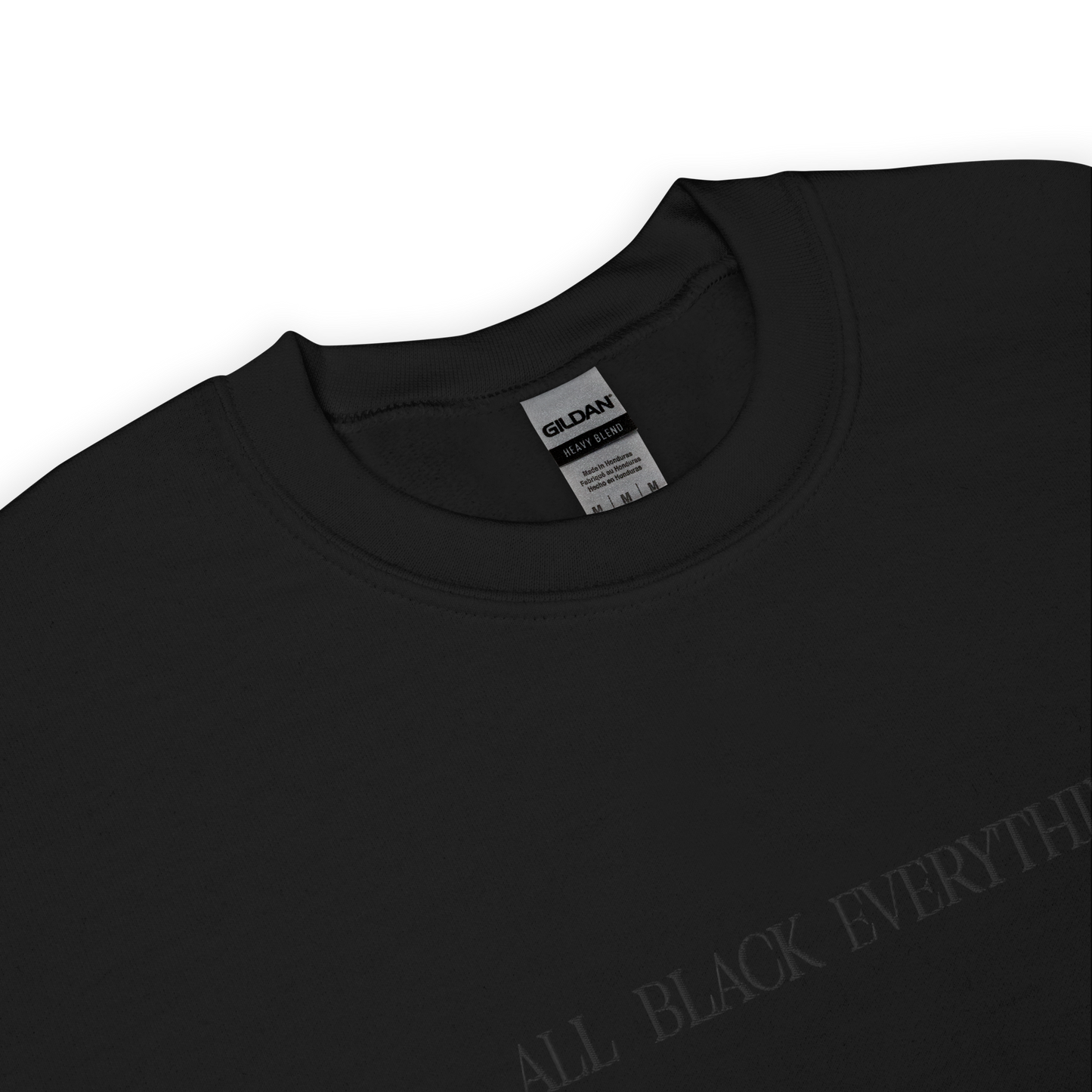 All Black Everything Embroidered Crewneck
