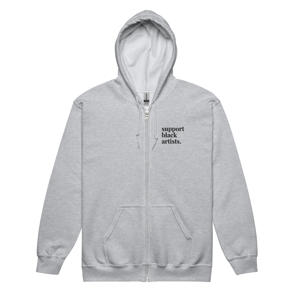 Support Black Artists Embroidered Zip-Up Hoodie