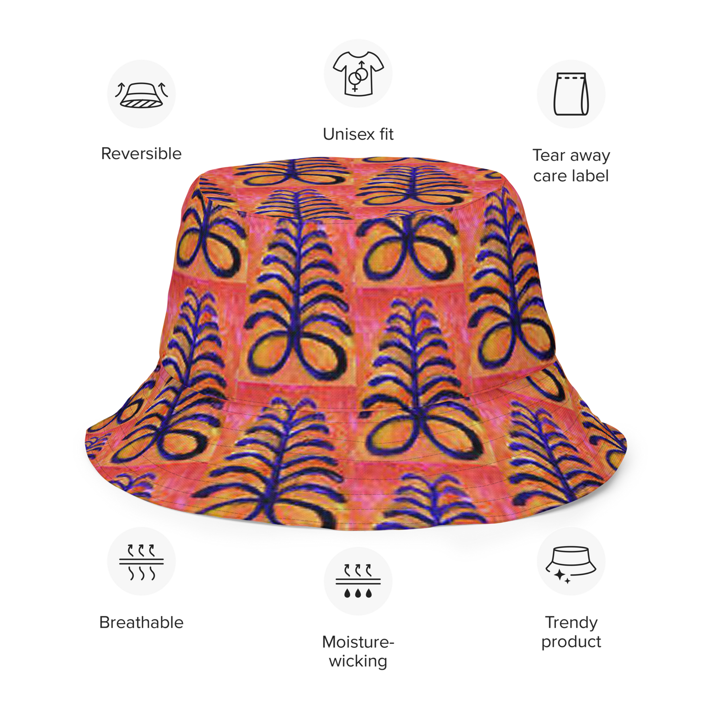 Aya Print Reversible Bucket Hat