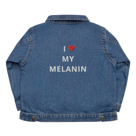 I Love My Melanin Baby Organic Denim Jacket