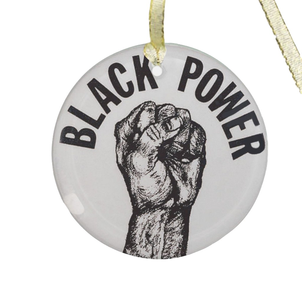 Vintage Black Power Glass Ornament