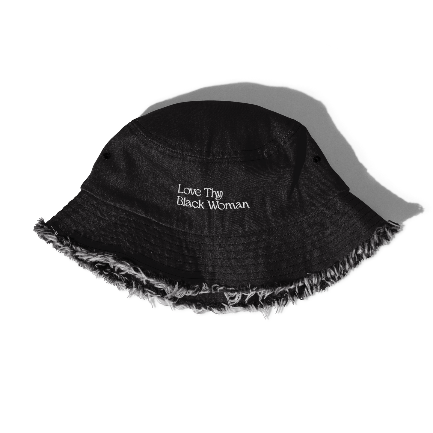 Love Thy Black Woman Distressed Denim Bucket Hat