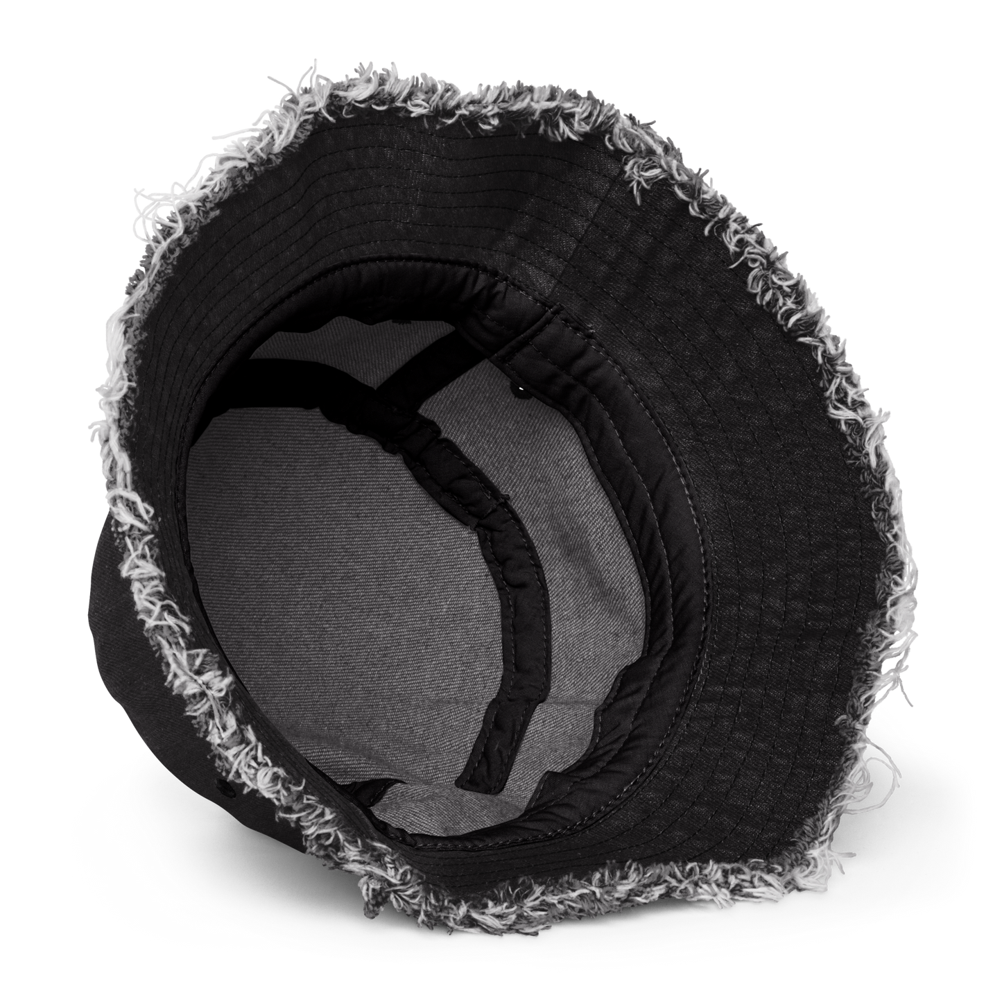 More Powerful Than Two Cleopatras Distressed Denim Bucket Hat