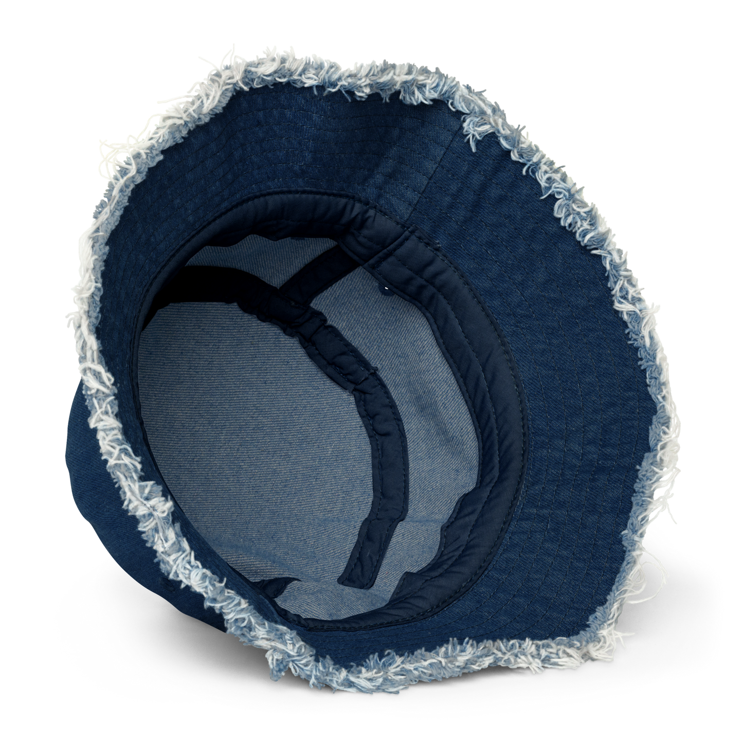 More Powerful Than Two Cleopatras Distressed Denim Bucket Hat