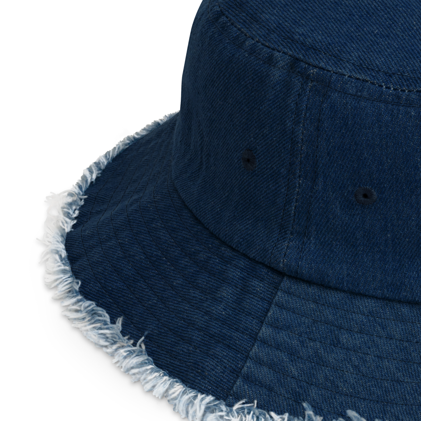 More Powerful Than Two Cleopatras Distressed Denim Bucket Hat