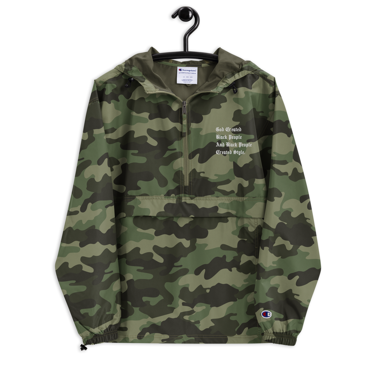 Black People Created Style Embroidered Champion Pullover Jacket