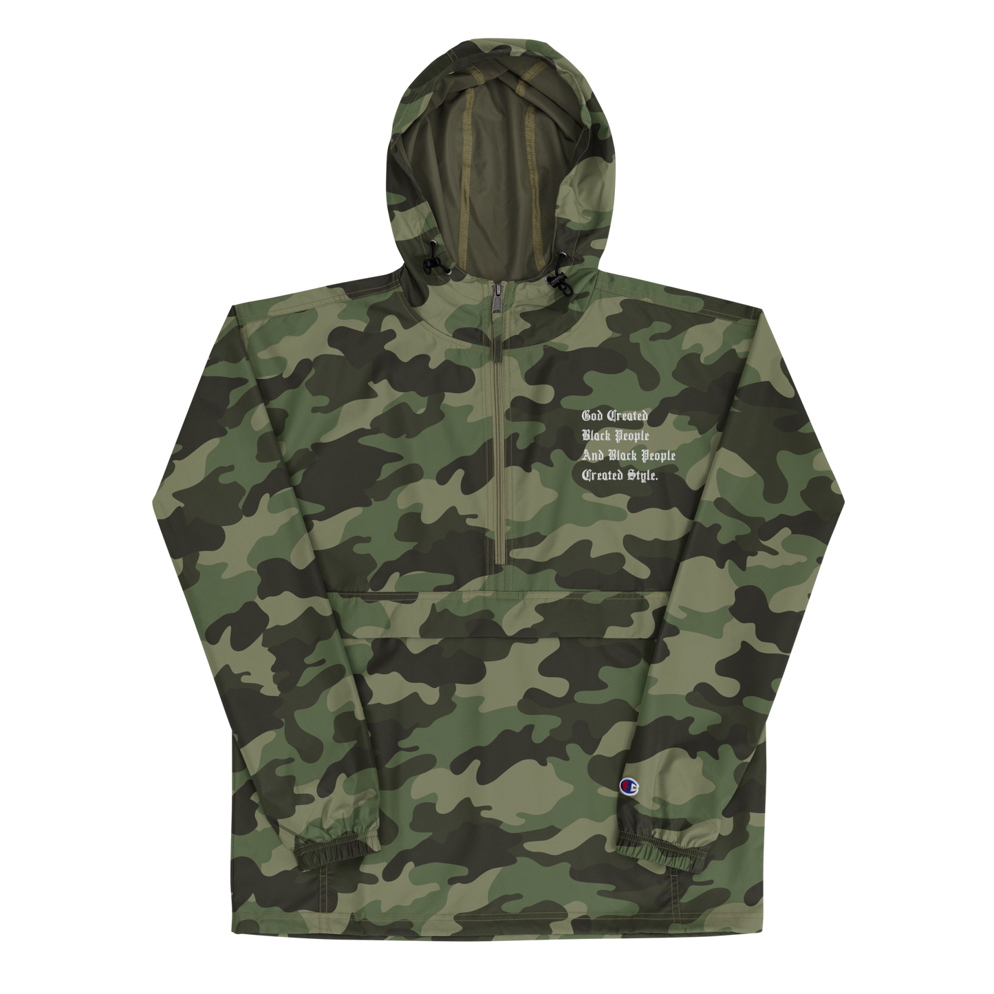 Black People Created Style Embroidered Champion Pullover Jacket