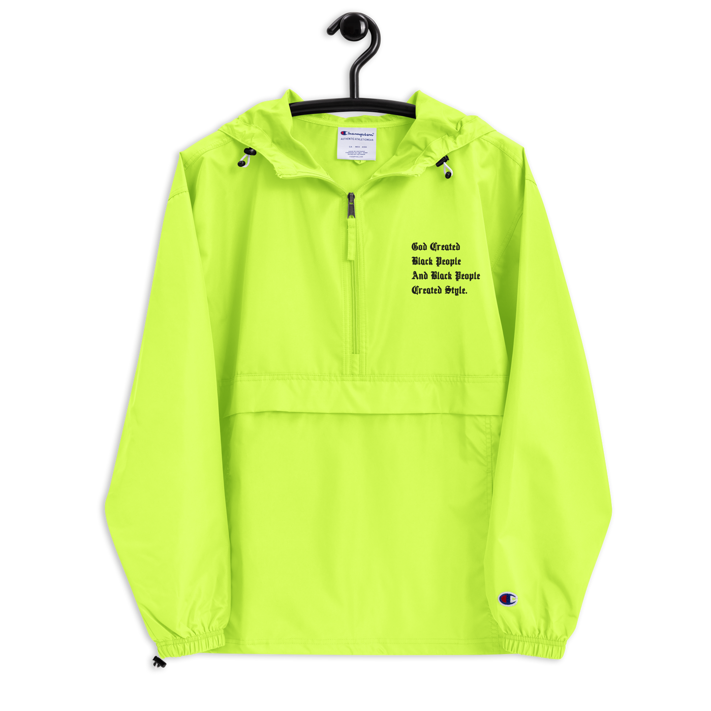 Black People Created Style Embroidered Champion Pullover Jacket
