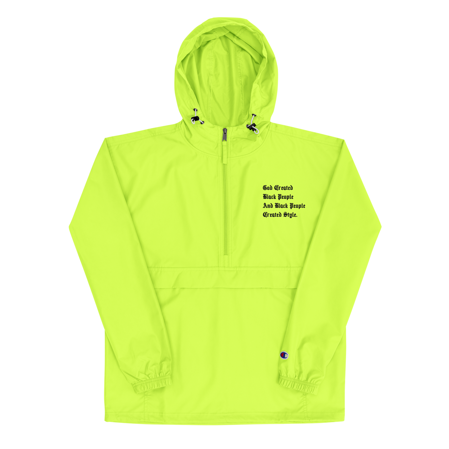 Black People Created Style Embroidered Champion Pullover Jacket