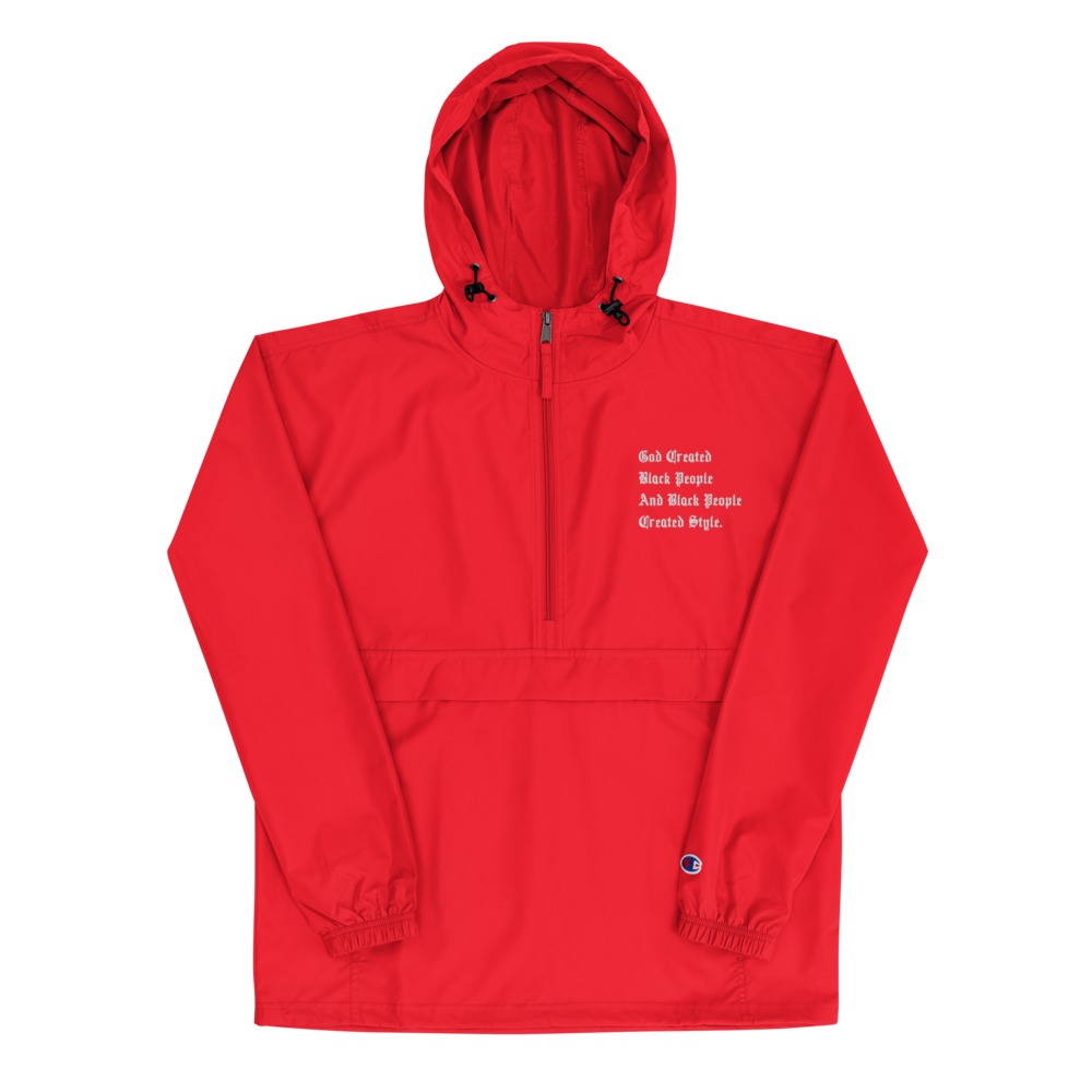 Black People Created Style Embroidered Champion Pullover Jacket