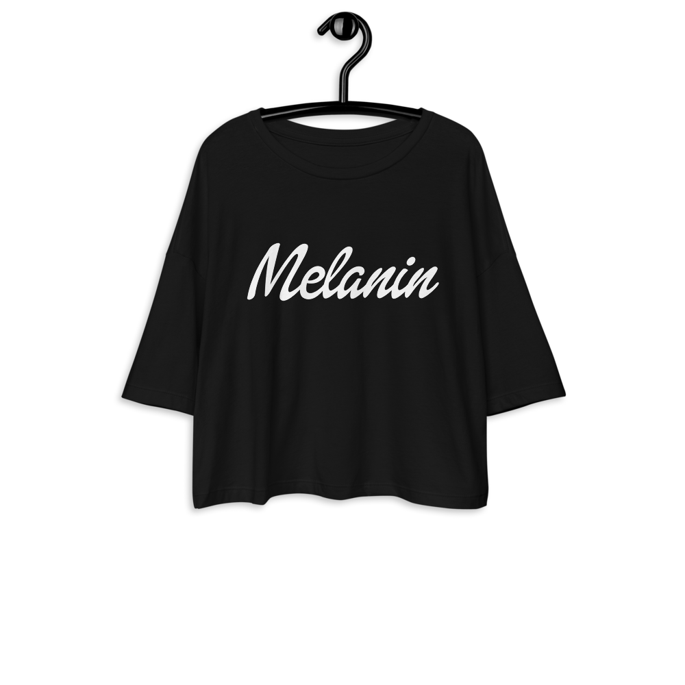 Melanin Barbie Loose Drop Shoulder Crop Top