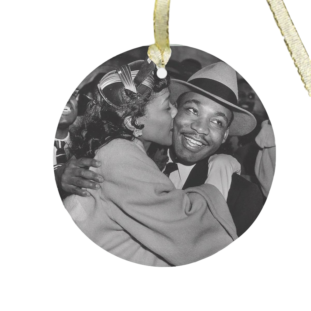 Martin & Coretta 'Black Love' Glass Ornament