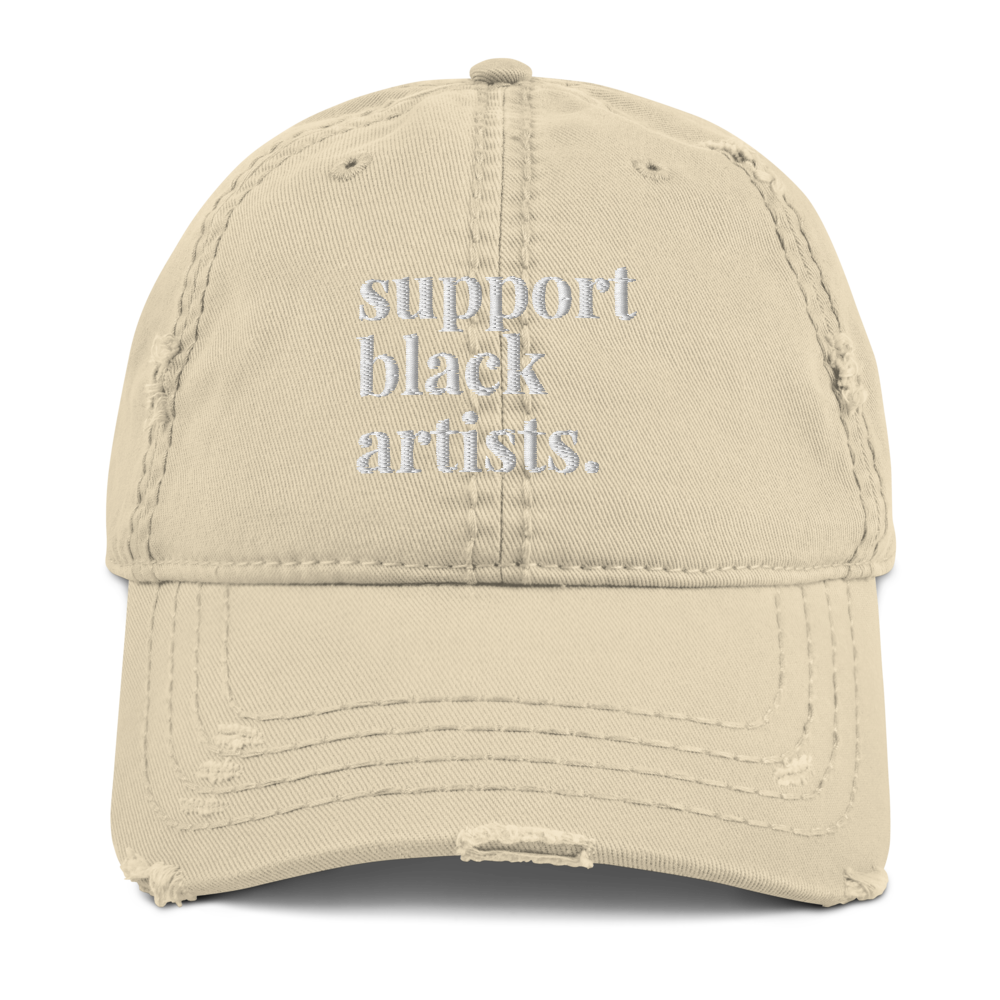 Support Black Artists Distressed Dad Hat