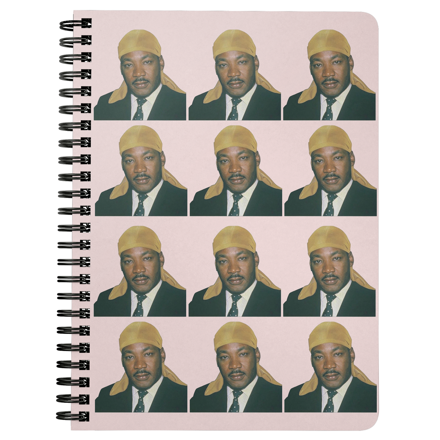 Durag MLK Spiral Notebook in Pink