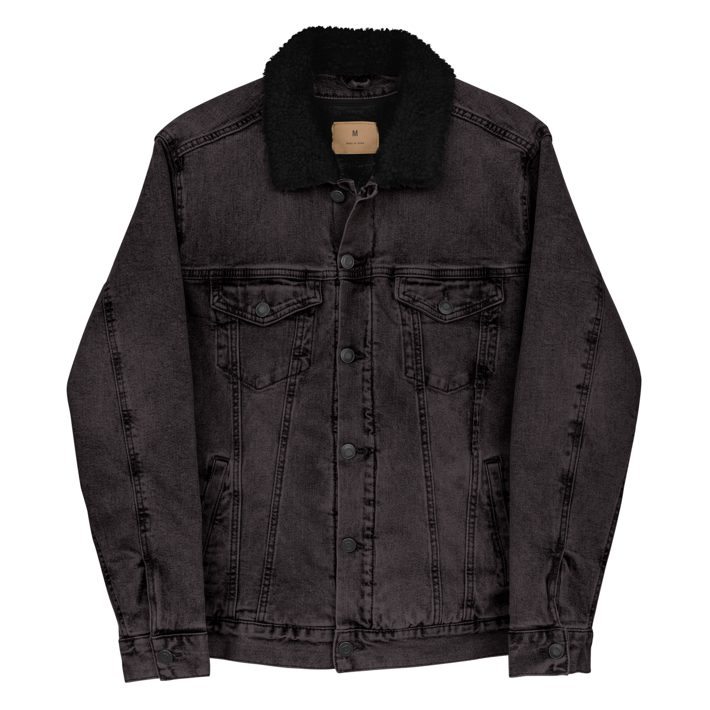 It's A Beautiful Day To Be Black Sherpa Denim Jacket