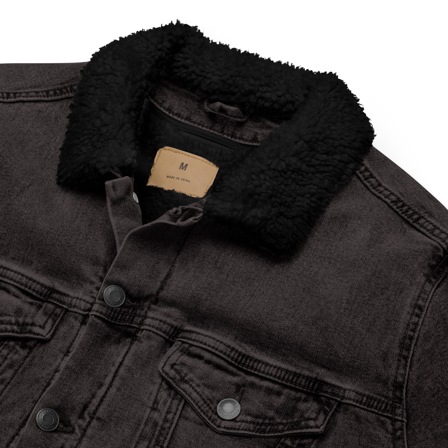 It's A Beautiful Day To Be Black Sherpa Denim Jacket