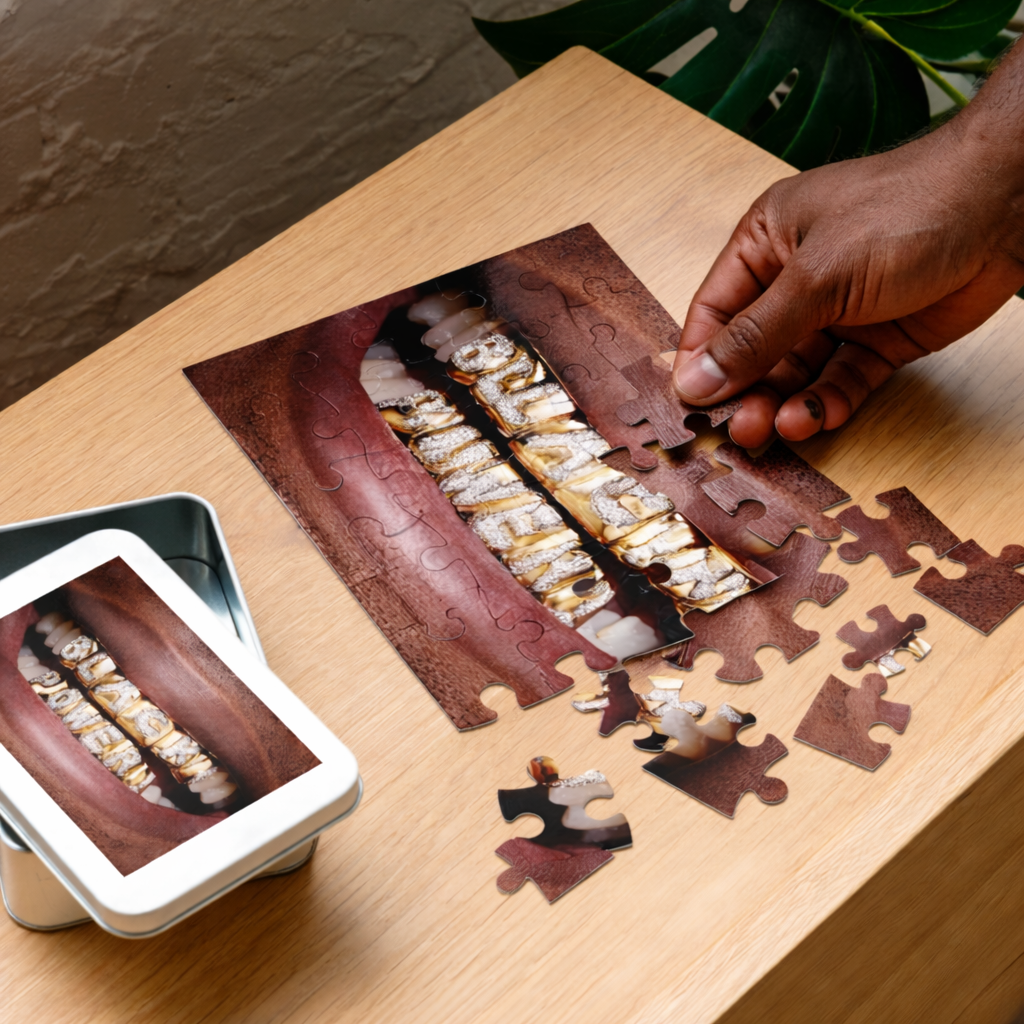 Black Power Grill Puzzle with Tin
