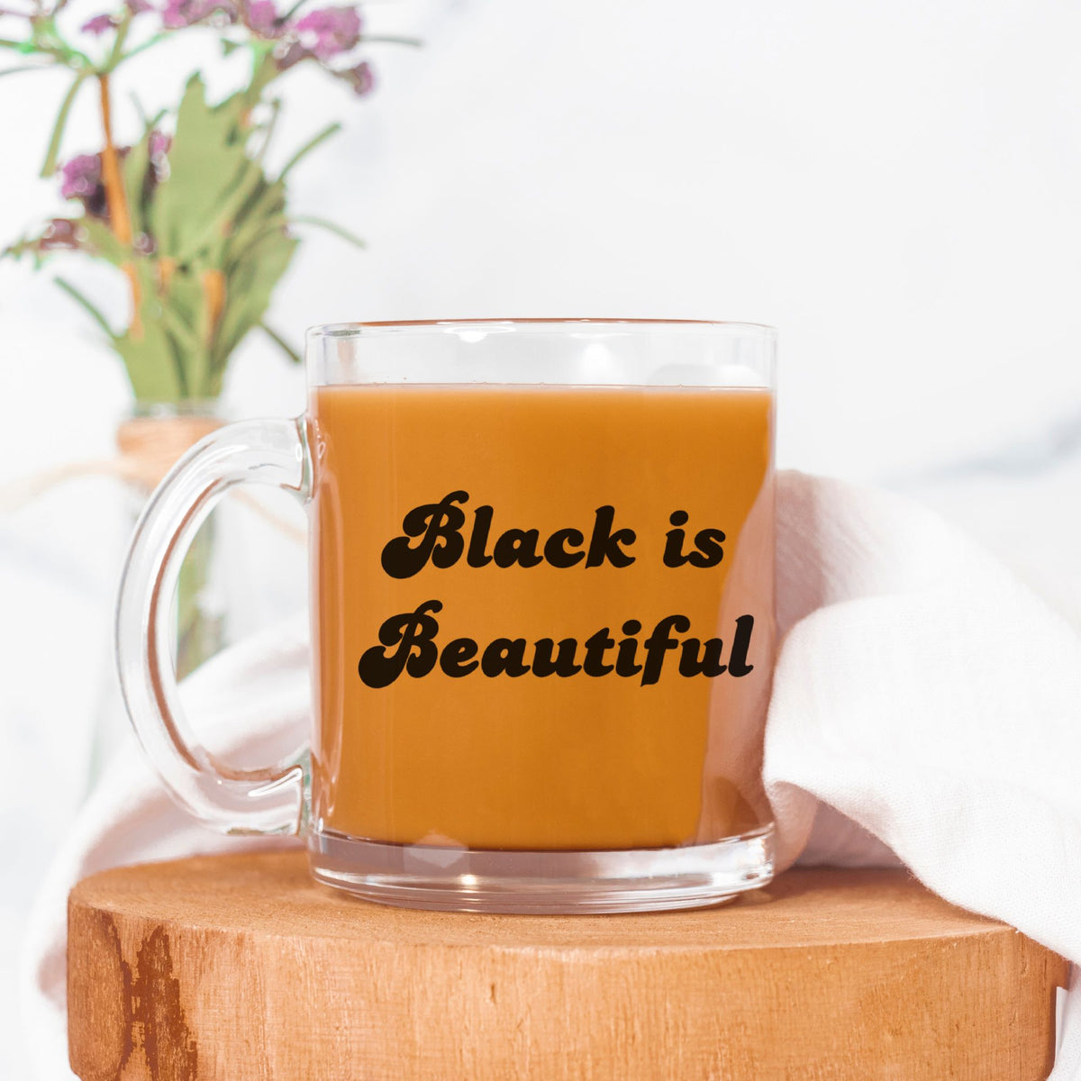 Black is Beautiful Glass Mug