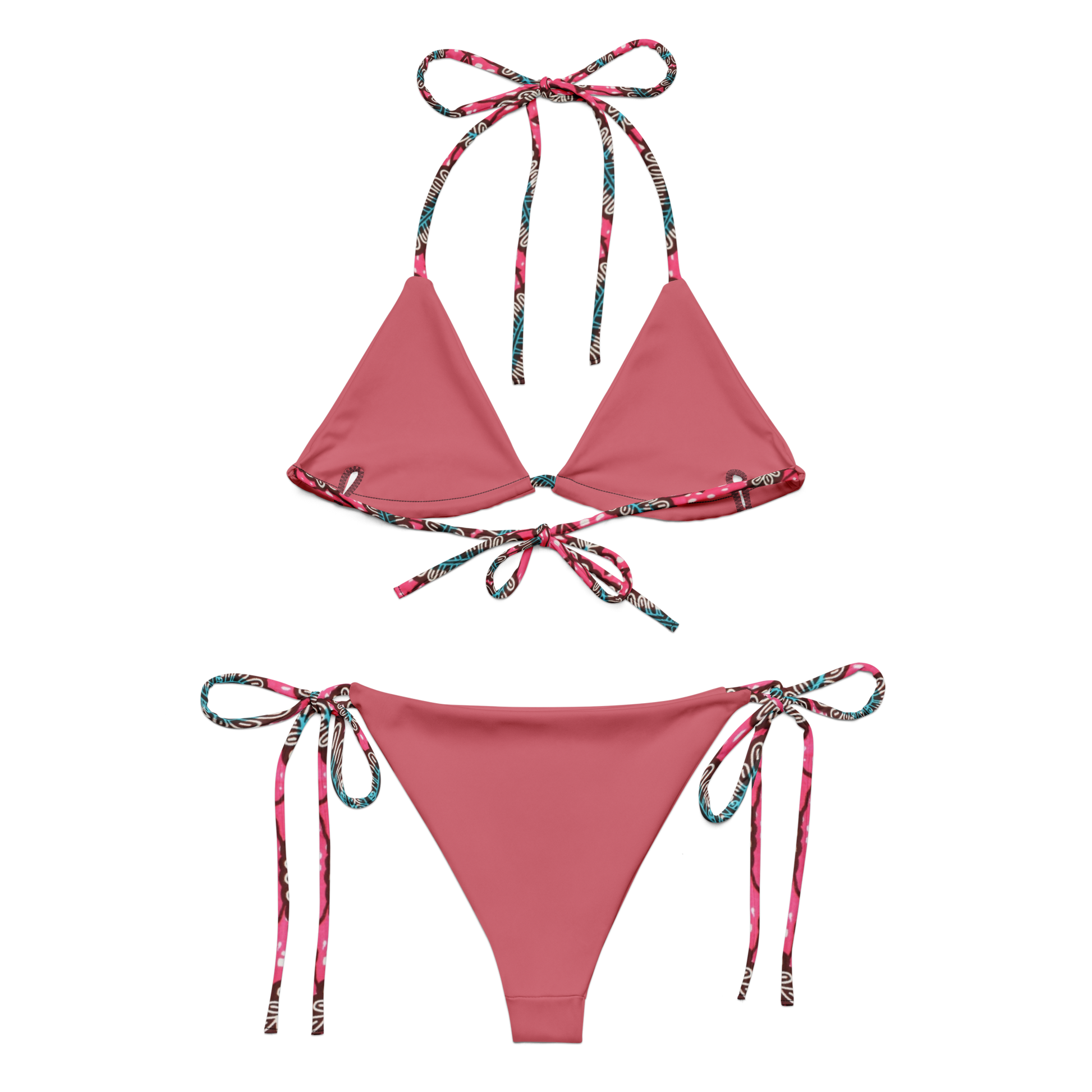 Pink Ankara Print Recycled String Bikini – Aggravated Youth