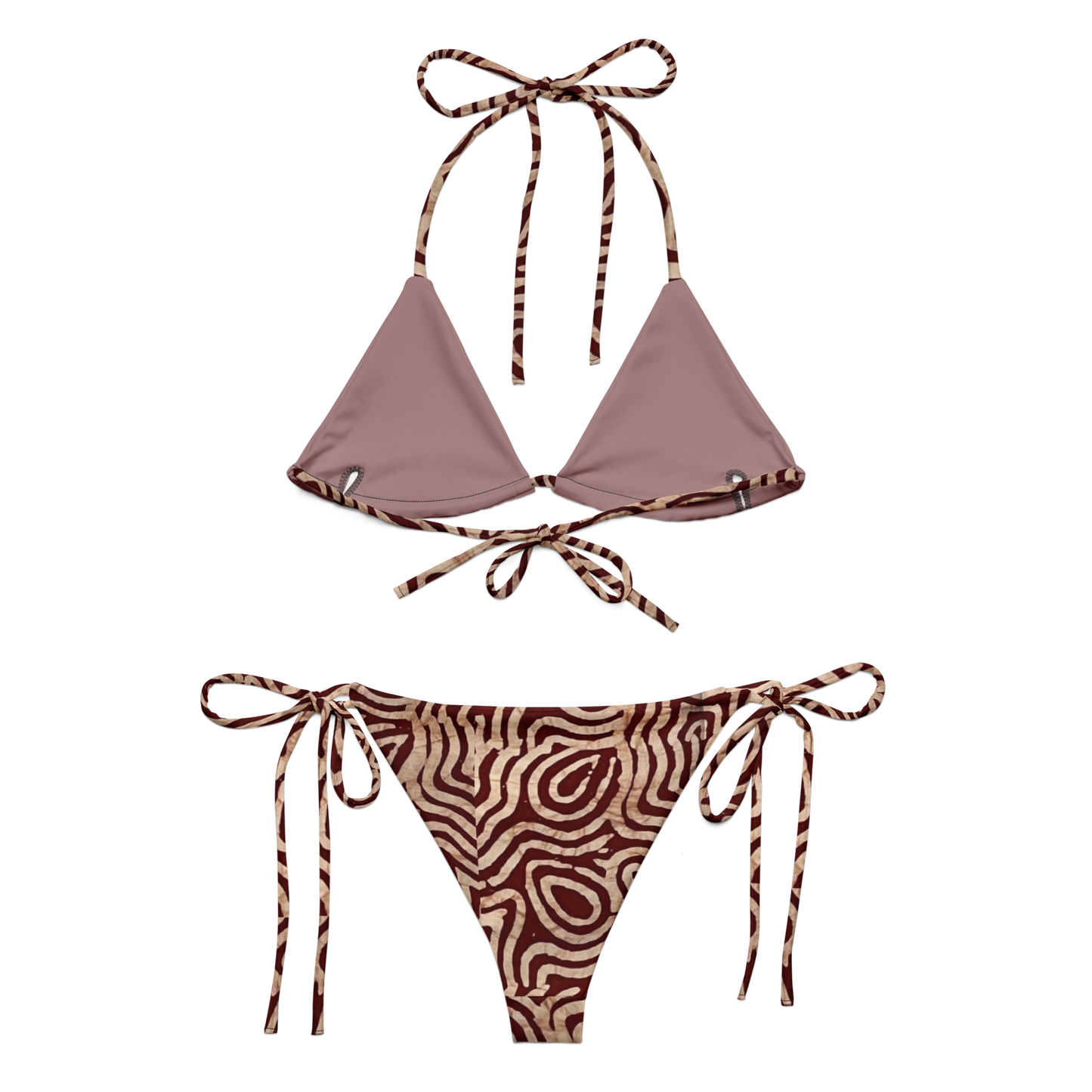 Fine as Wine Adire Batik Print Recycled String Bikini