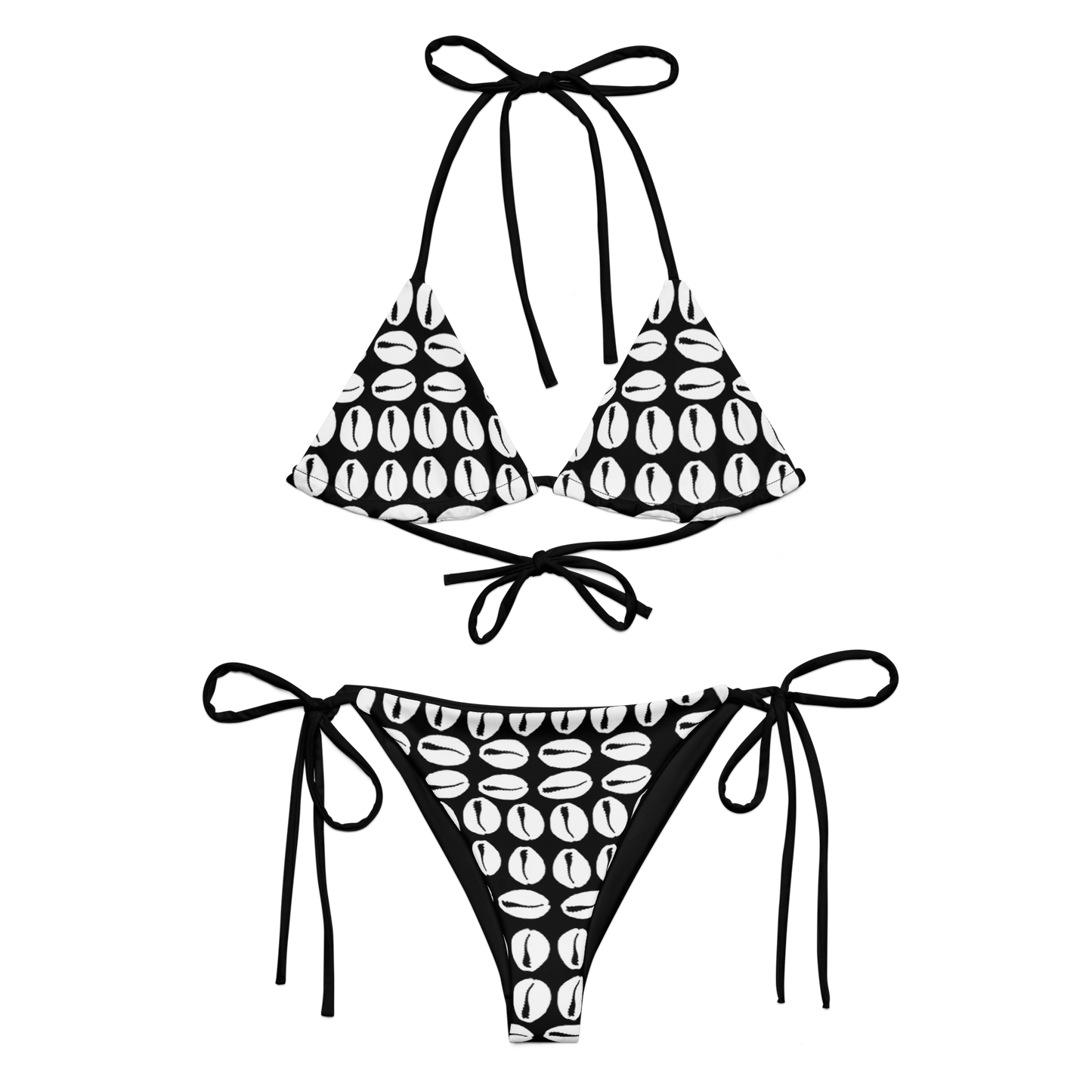 Cowrie Shell Print Recycled String Bikini – Aggravated Youth