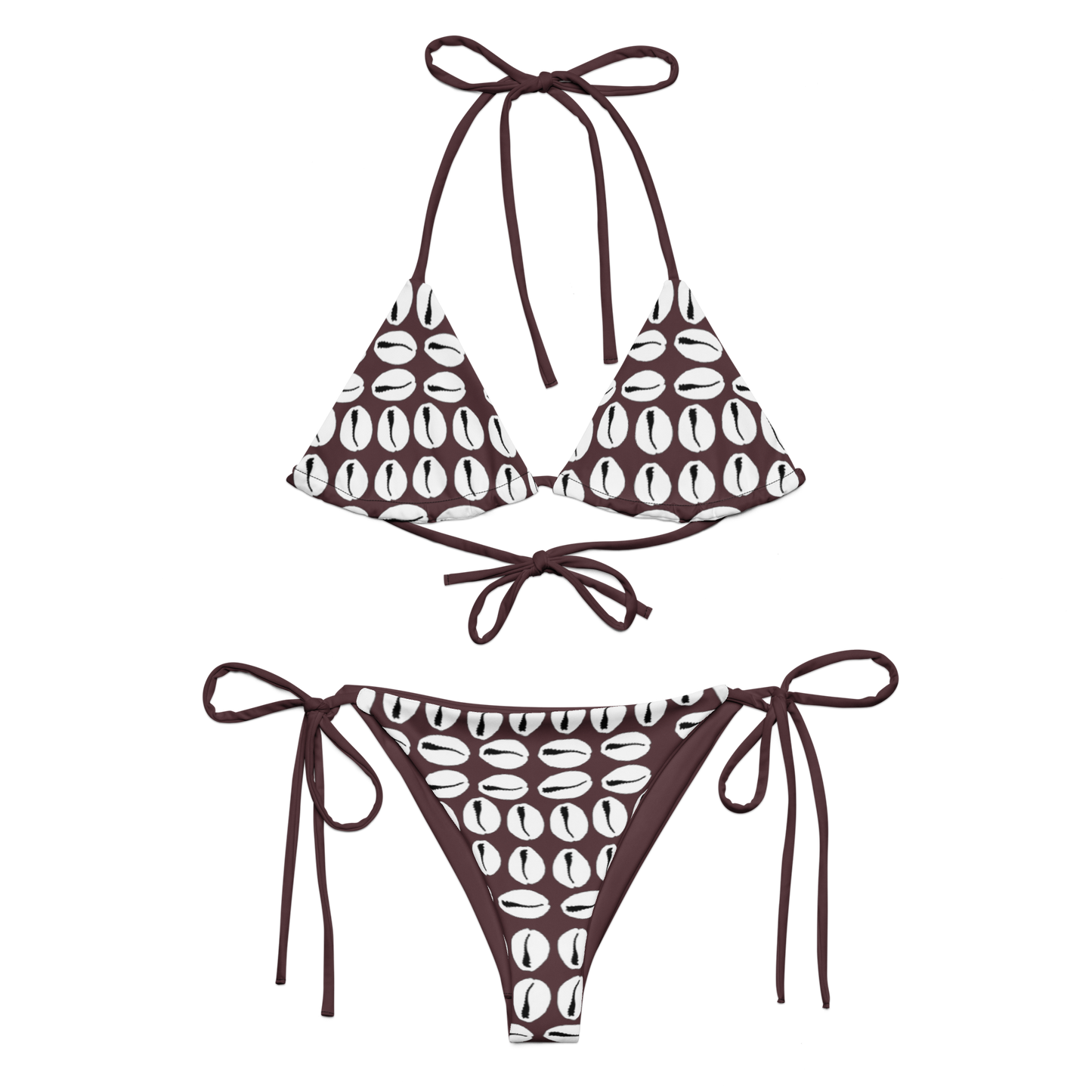 Cowrie Shell Print Recycled String Bikini