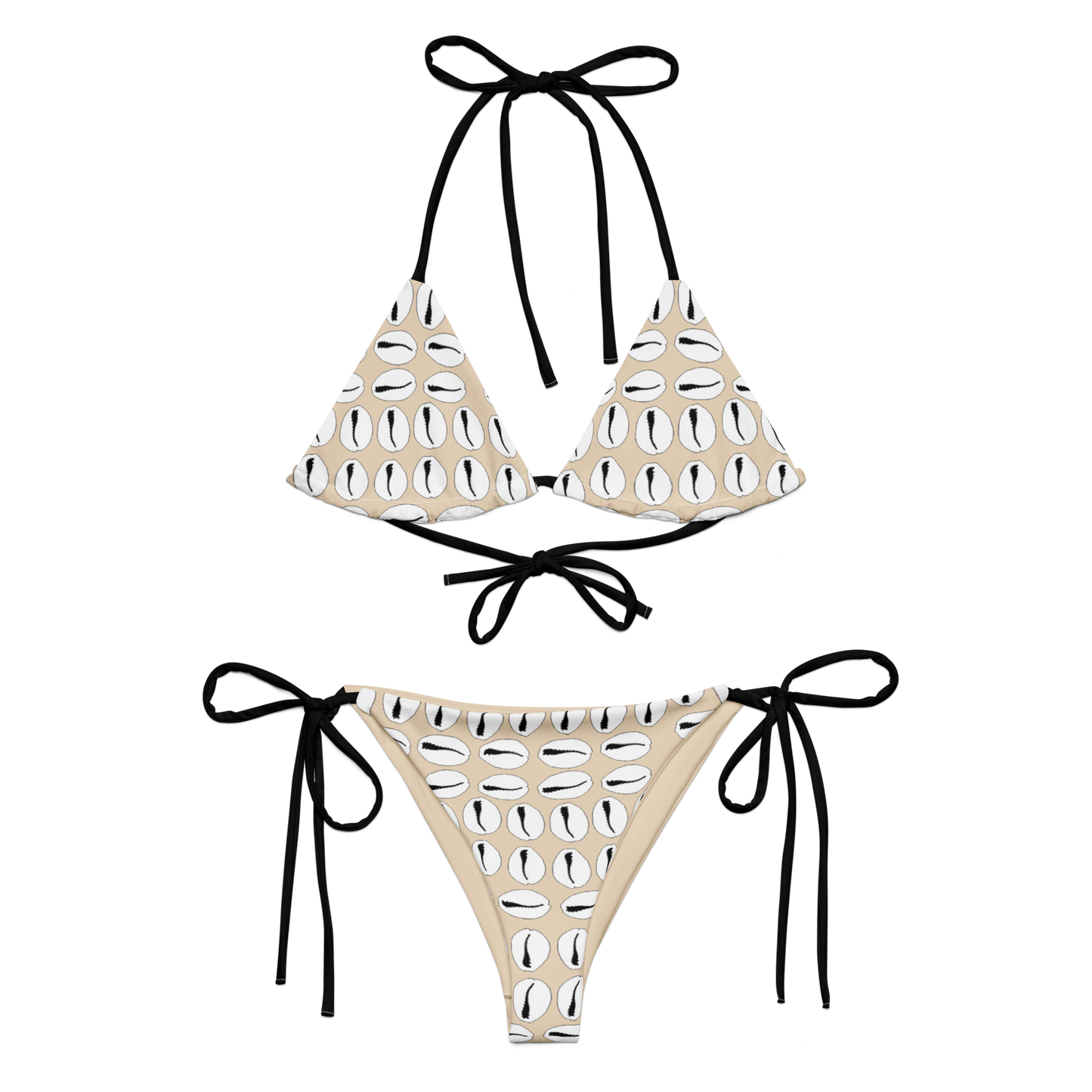Cowrie Shell Print Recycled String Bikini