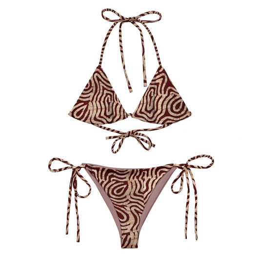 Fine as Wine Adire Batik Print Recycled String Bikini
