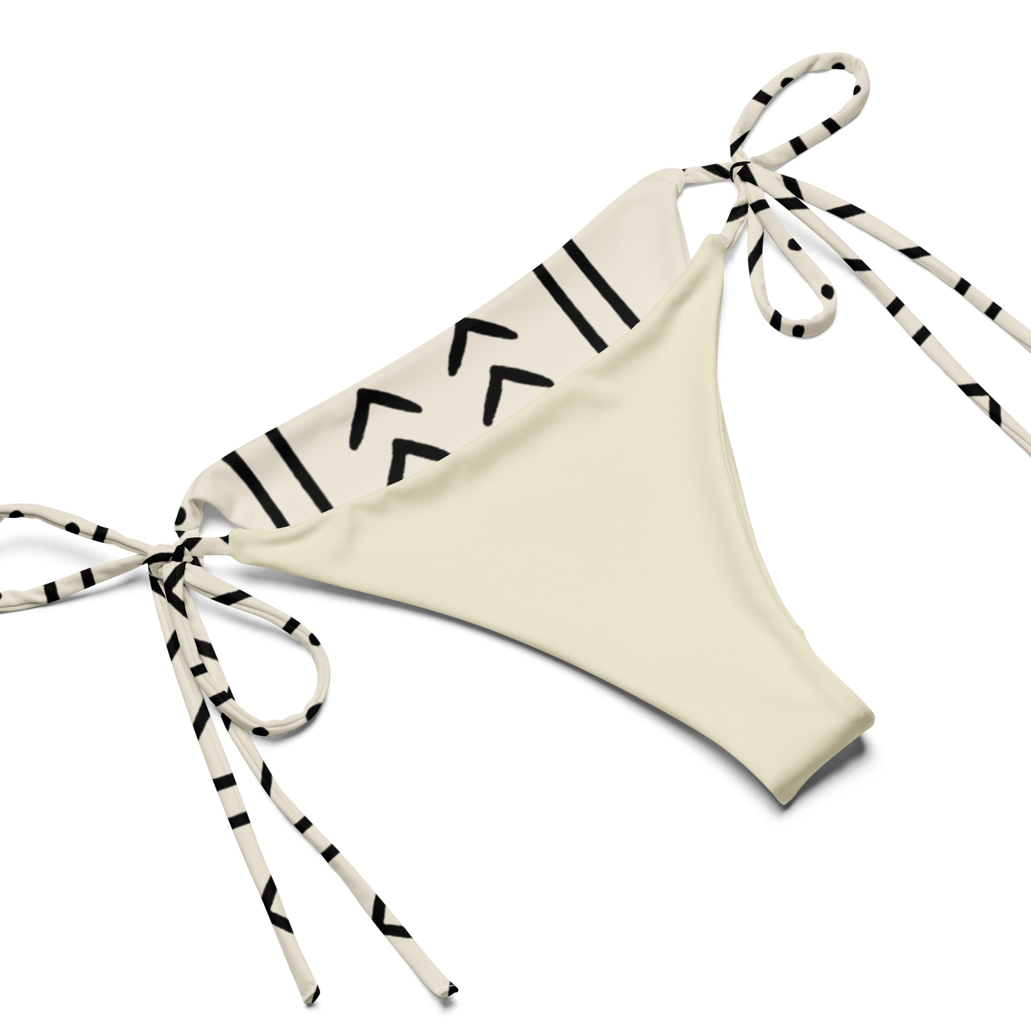Mudcloth Print Recycled String Bikini