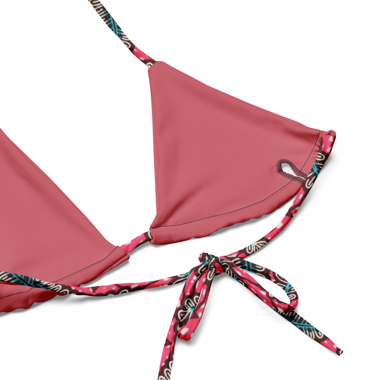 Pink Ankara Print Recycled String Bikini