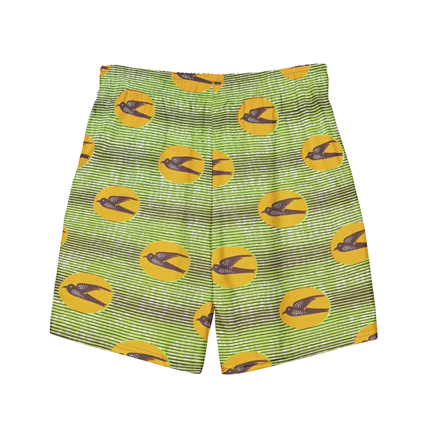 Green Speedbird Print Recycled Swim Trunks