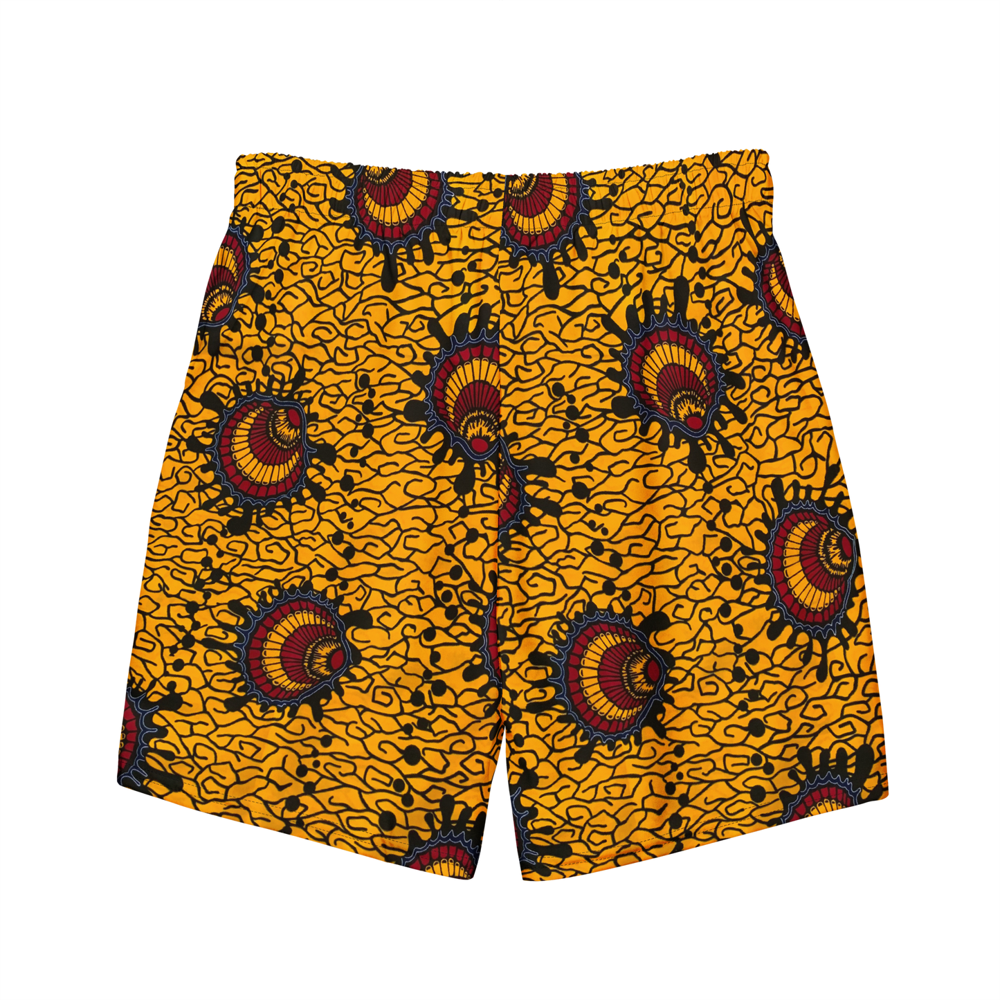 Seashell Ankara Print Recycled Swim Trunks