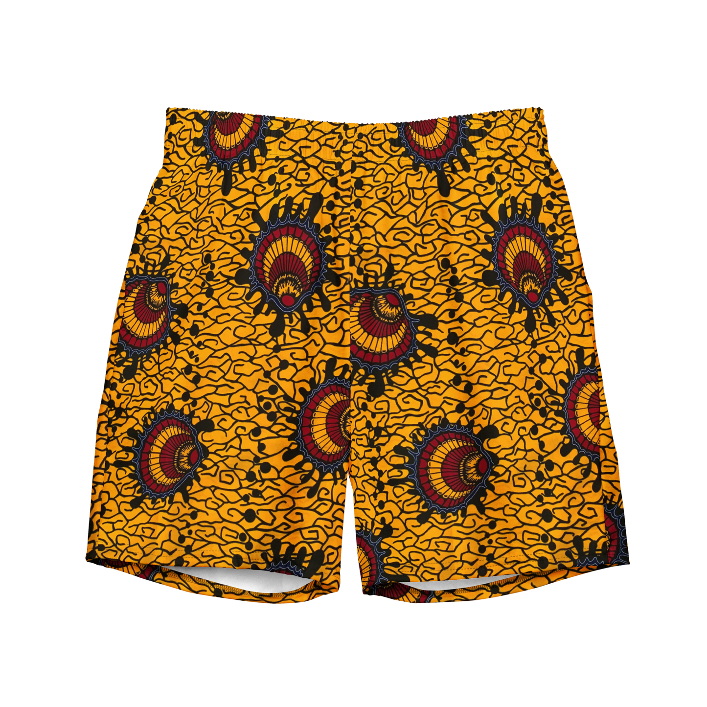 Seashell Ankara Print Recycled Swim Trunks