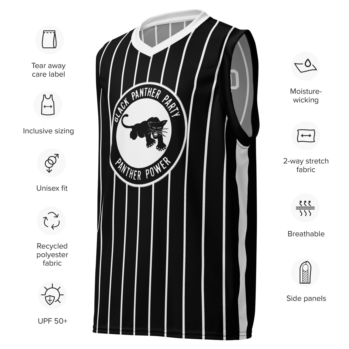 Black Panther Party Recycled Basketball Jersey