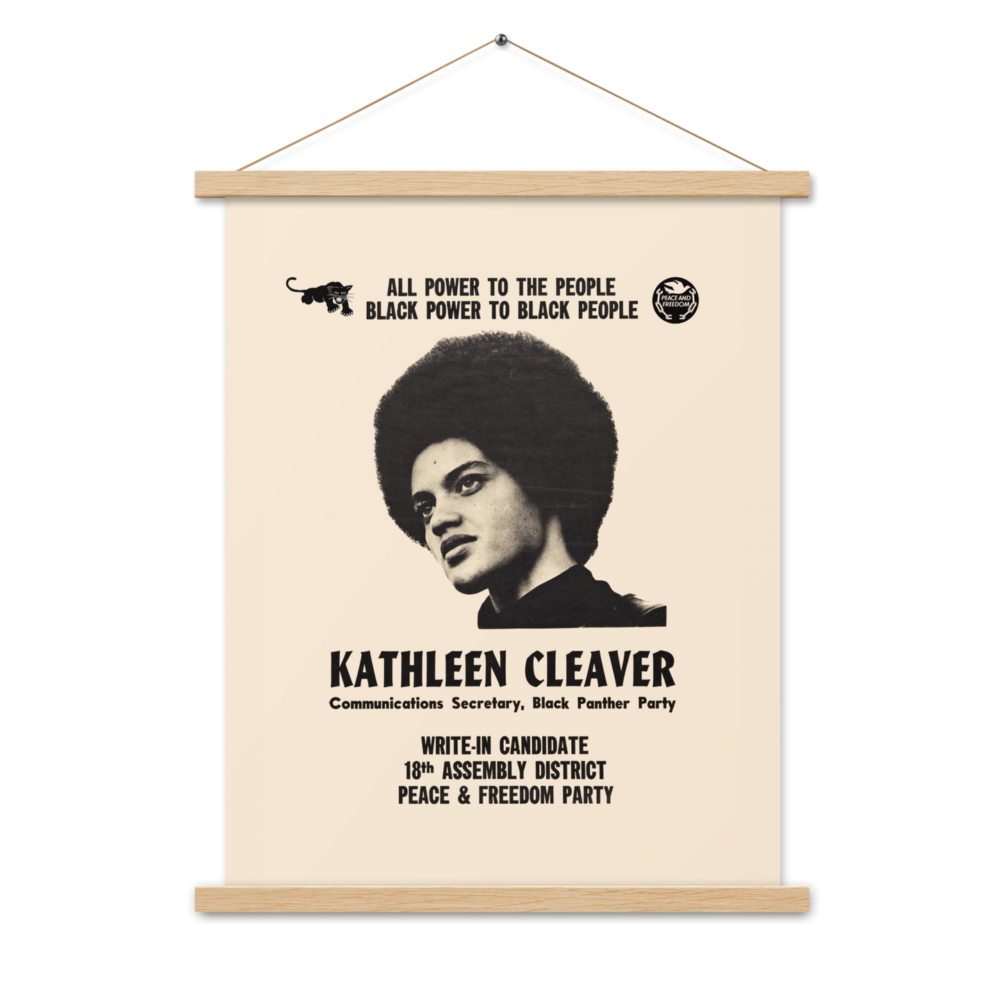 Kathleen Cleaver Assembly Vintage Poster with Hanger