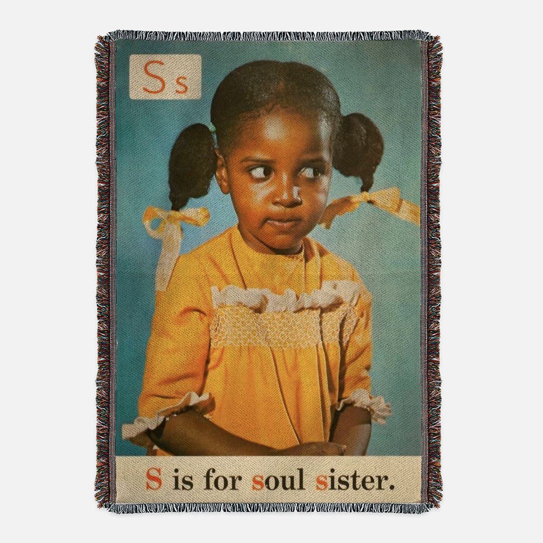 S is for Soul Sister Vintage Woven Blanket