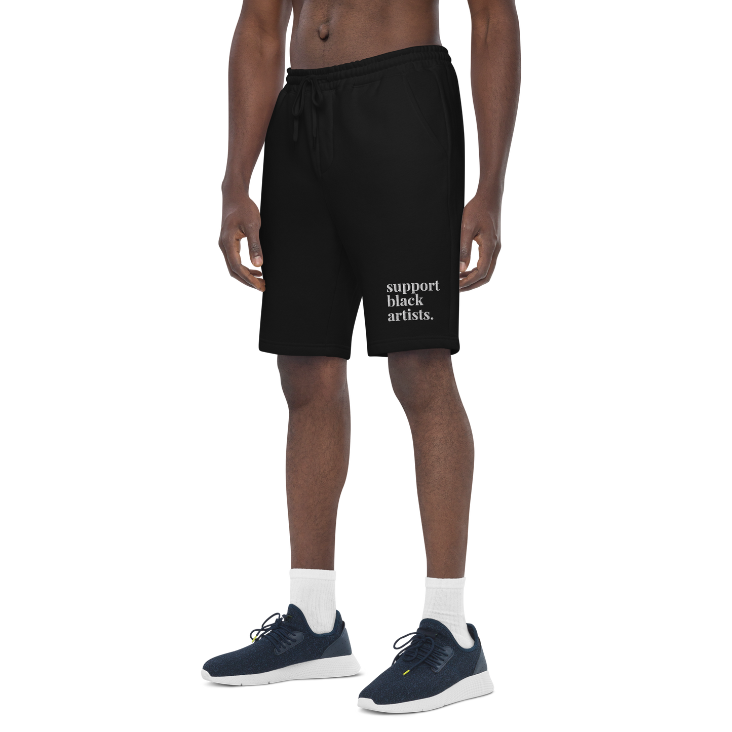 Support Black Artists Embroidered Fleece Shorts