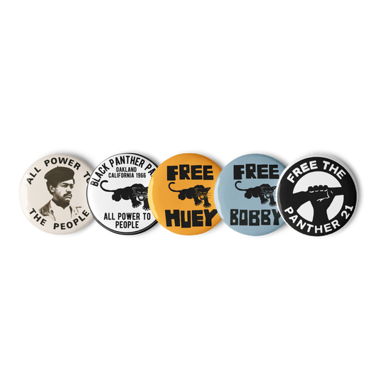 Vintage Black Panther Party Pin-back Buttons (Set of 5)
