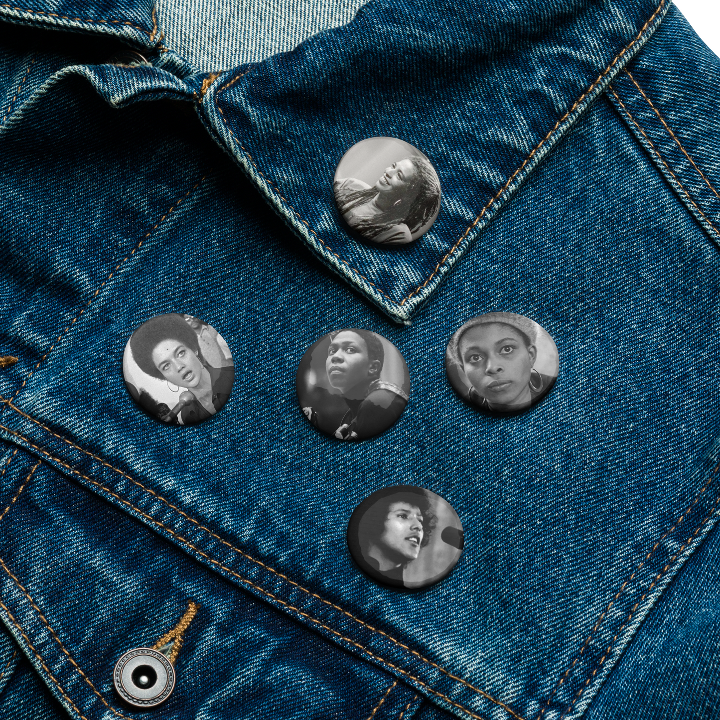 Women of the Black Panther Party Pin-back Buttons (Set of 5)