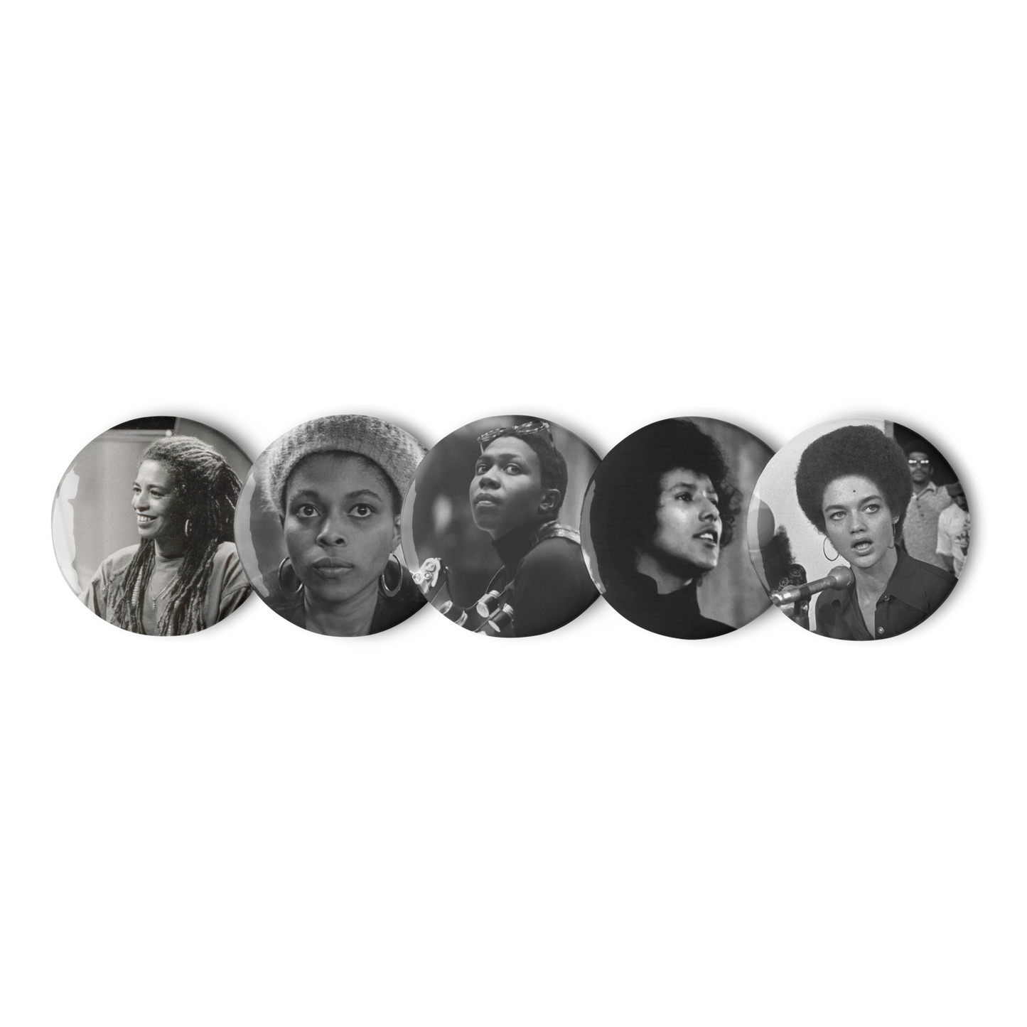 Women of the Black Panther Party Pin-back Buttons (Set of 5)