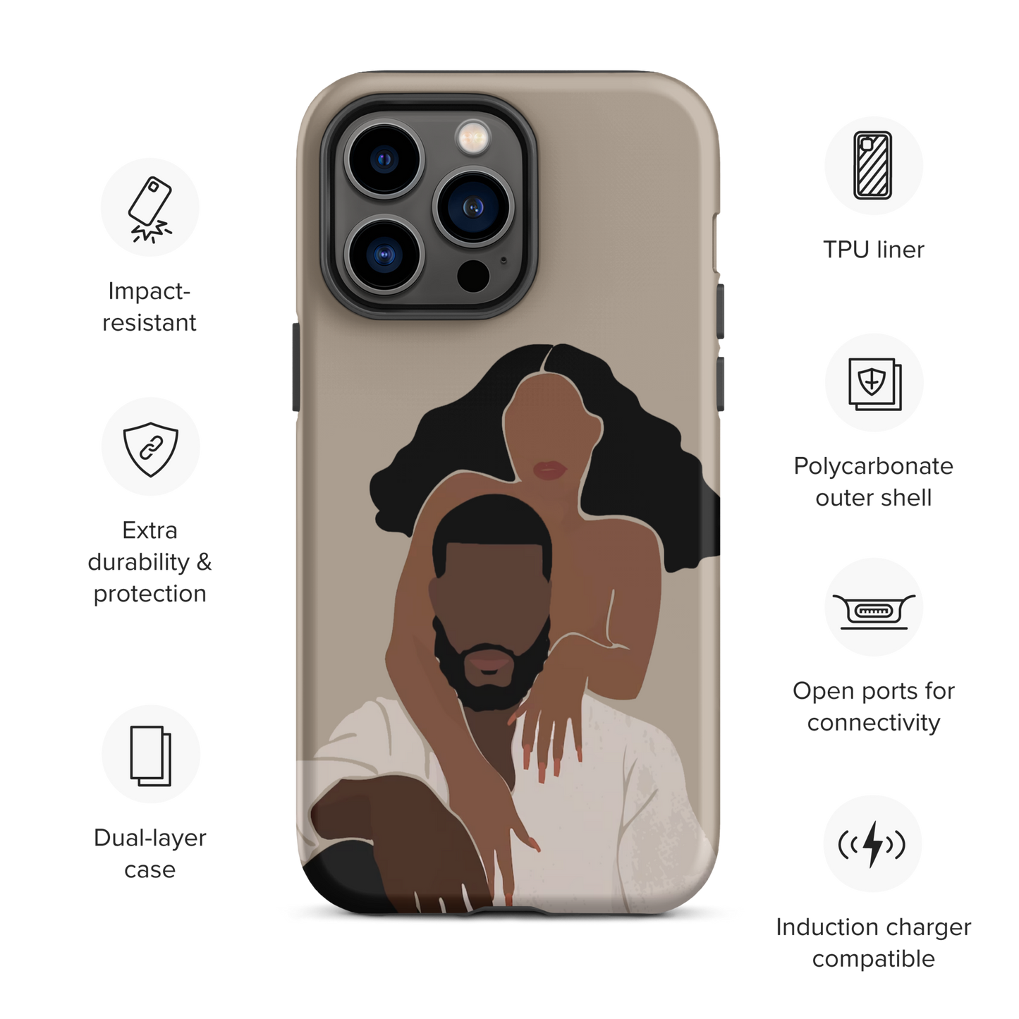 Black Love Tough Case for iPhone®