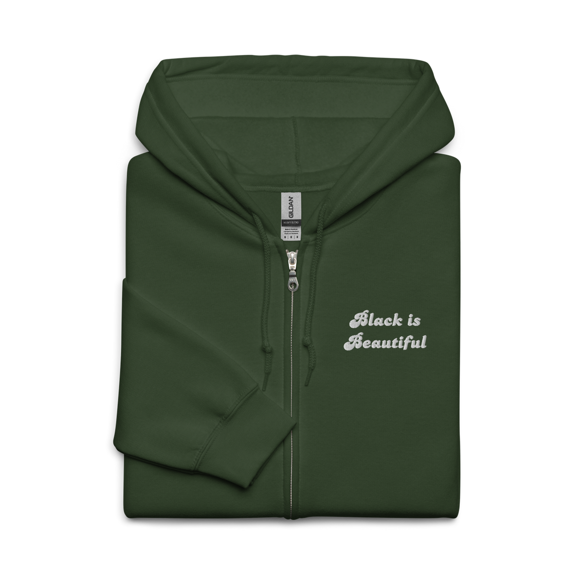 Black is Beautiful Embroidered Zip Up Hoodie