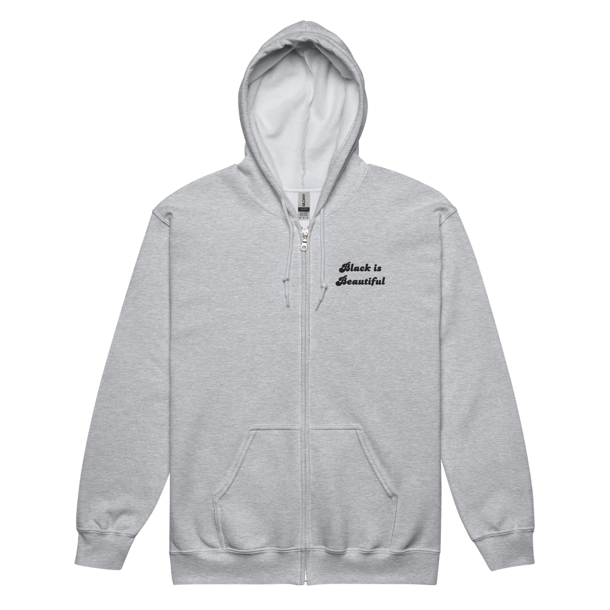 Black is Beautiful Embroidered Zip Up Hoodie