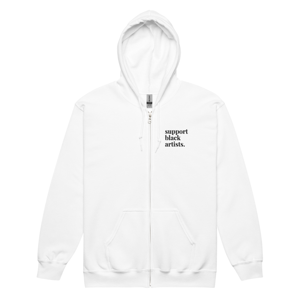 Support Black Artists Embroidered Zip-Up Hoodie
