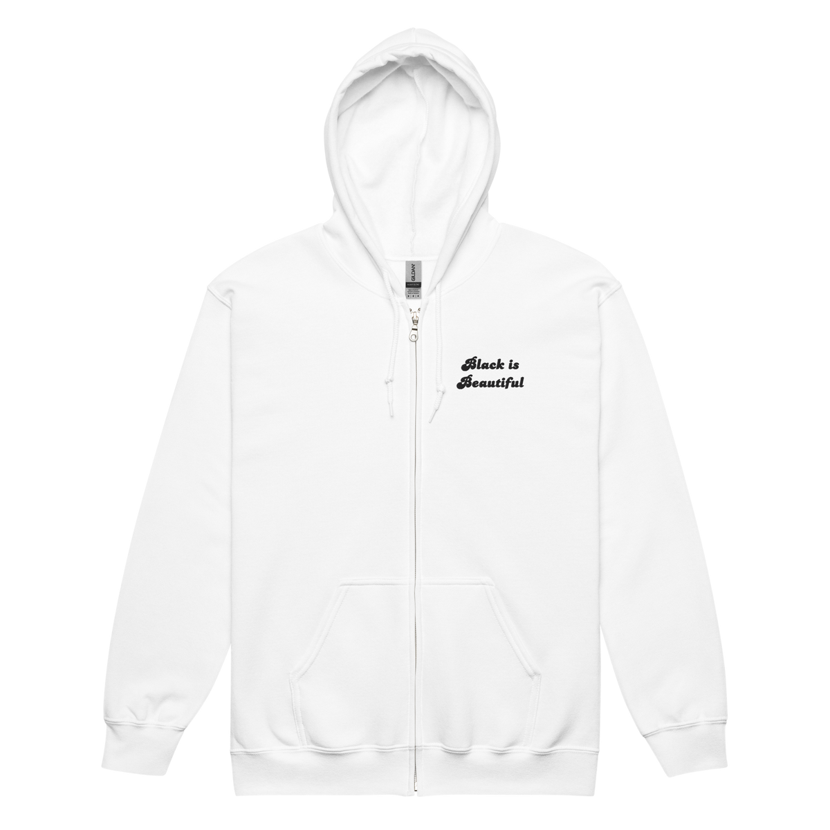 Black is Beautiful Embroidered Zip Up Hoodie